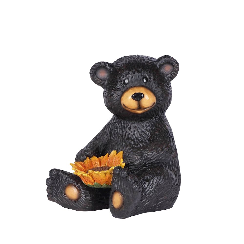 Bear Cub Holding Sunflower. Picture 2