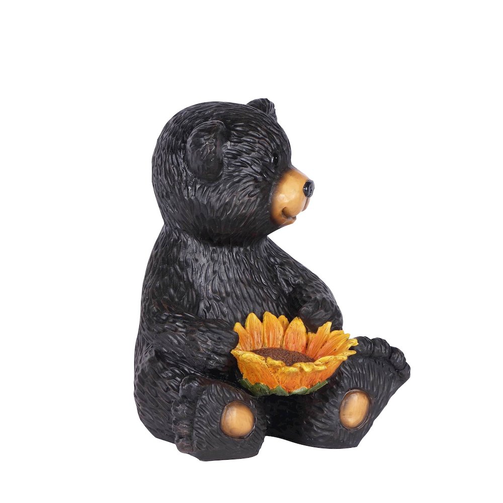 Bear Cub Holding Sunflower. Picture 4