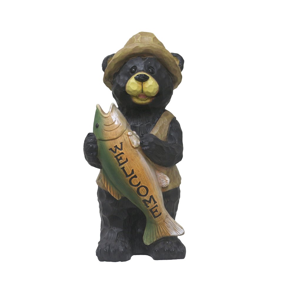 Standing Bear with Fish Welcome Sign. Picture 1