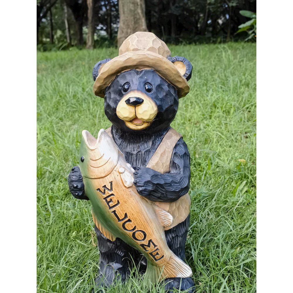 Standing Bear with Fish Welcome Sign. Picture 2