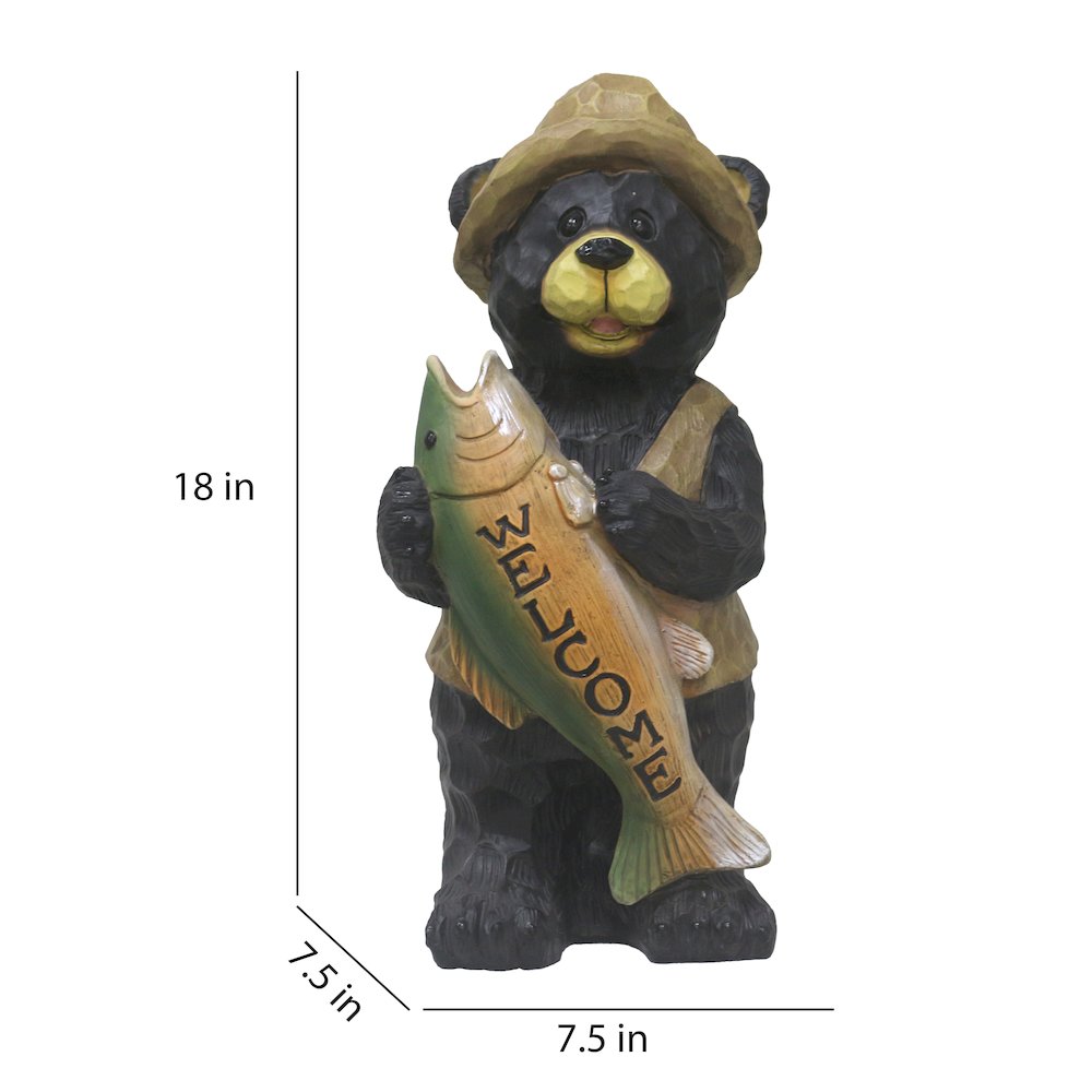 Standing Bear with Fish Welcome Sign. Picture 3