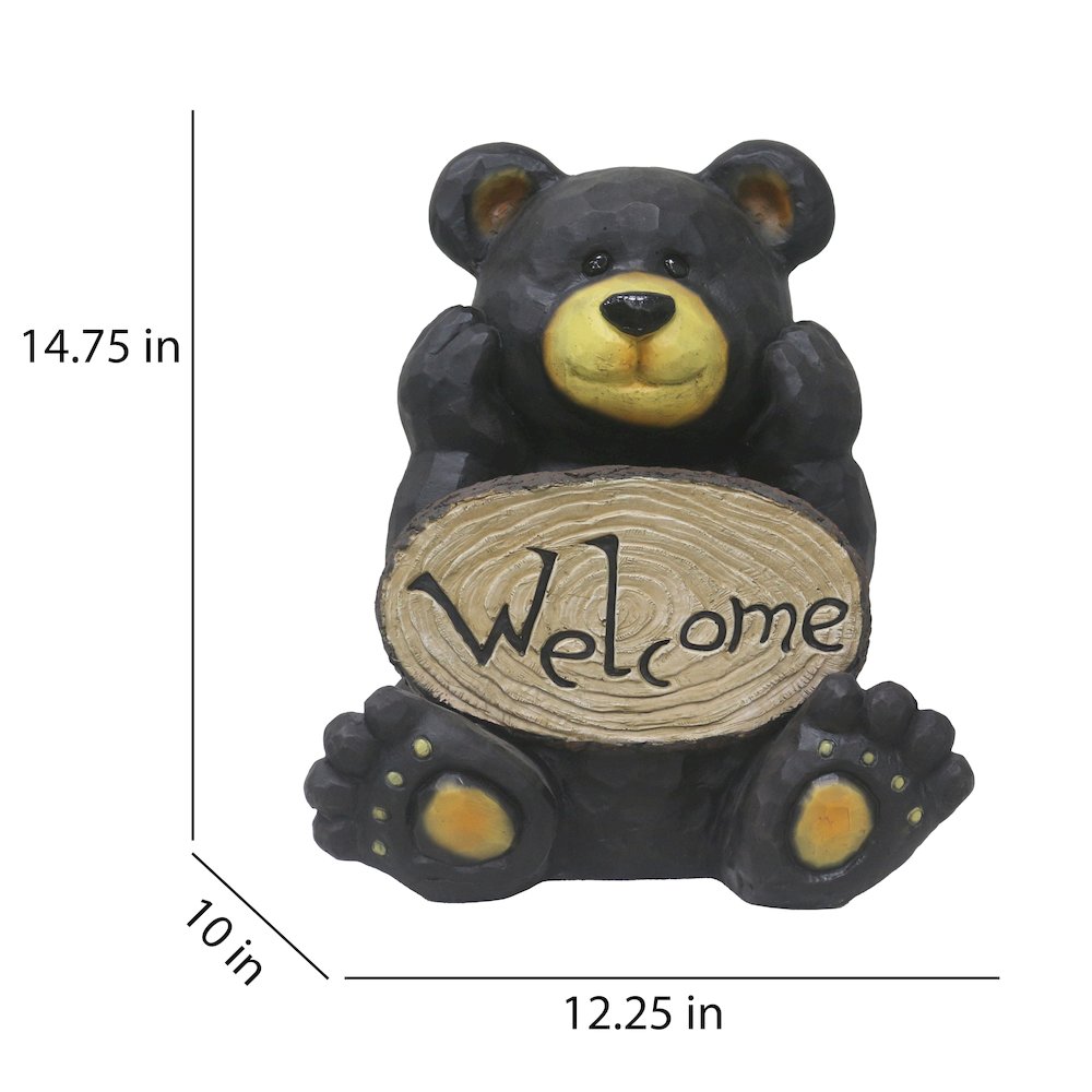 Thinking Bear with Welcome Sign Garden Decor. Picture 3
