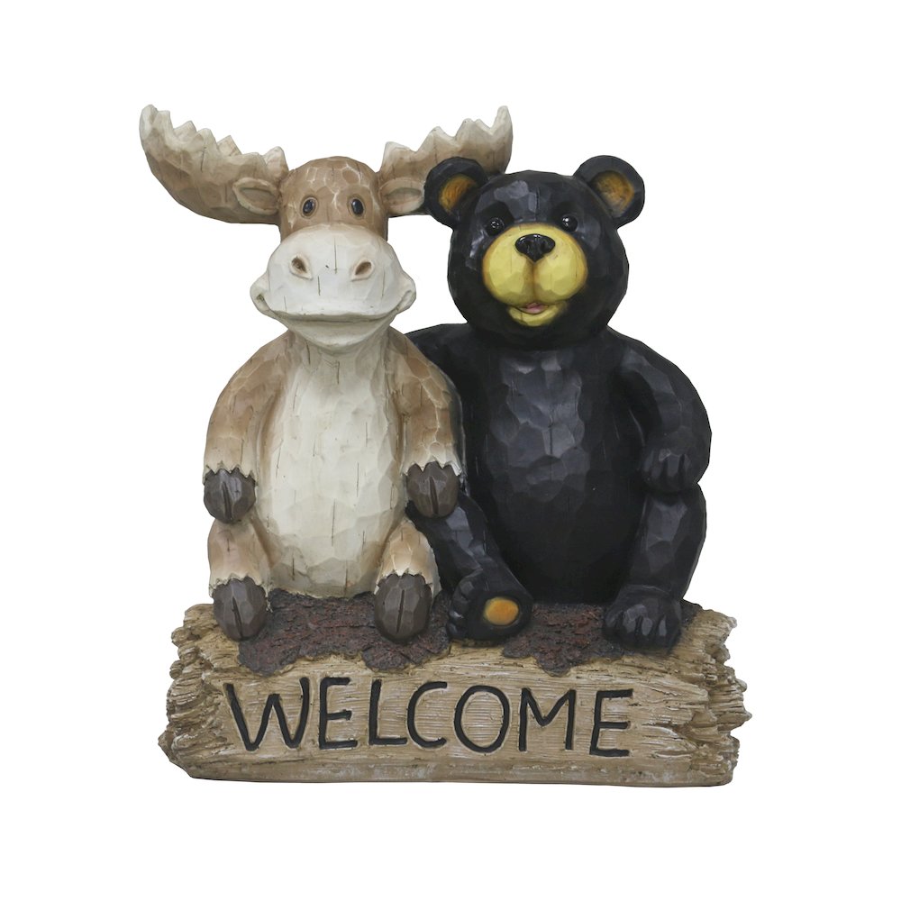Bear and Moose Garden Welcome Sign. Picture 1