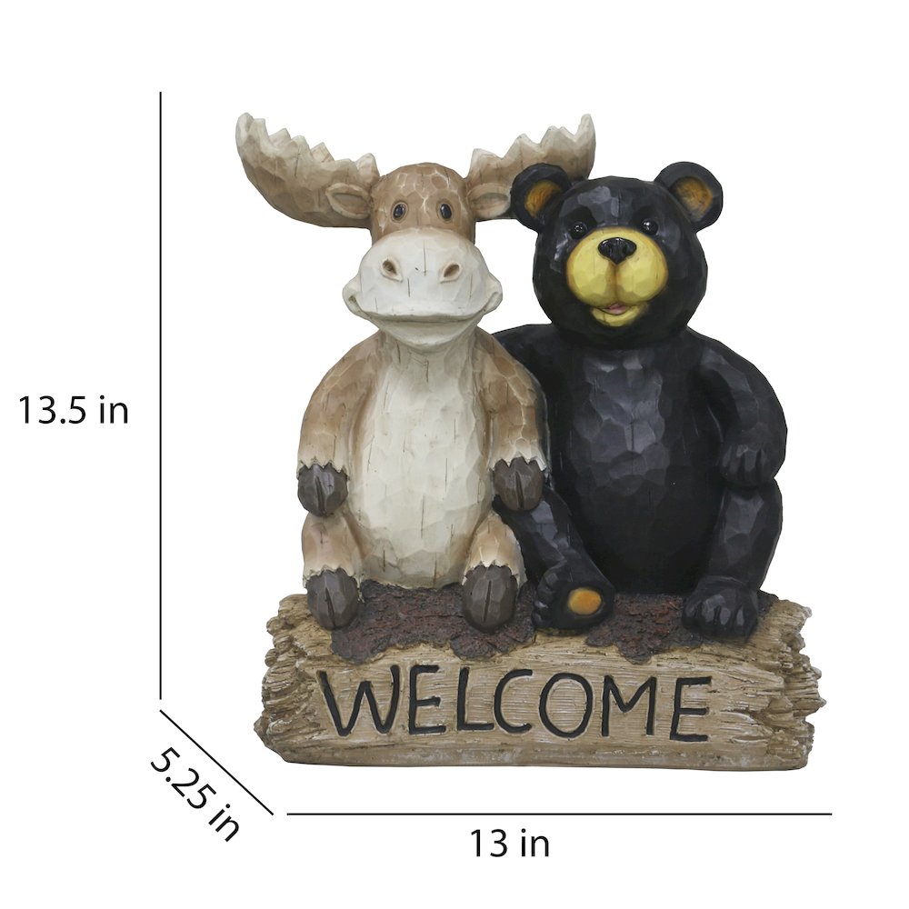 Bear and Moose Garden Welcome Sign. Picture 3
