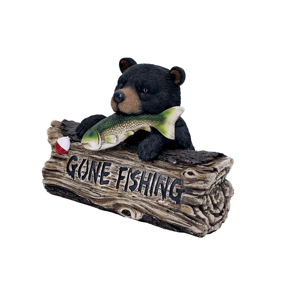Black Bear W/Gone Fishing Sign. Picture 4
