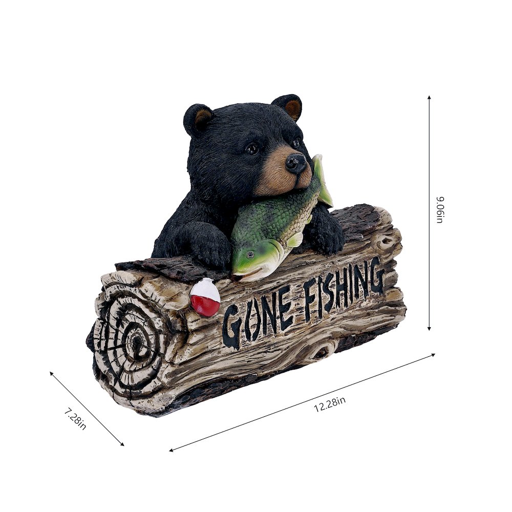 Black Bear W/Gone Fishing Sign. Picture 3