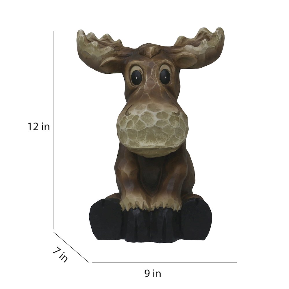 Sitting Moose Garden Statue Decor. Picture 3