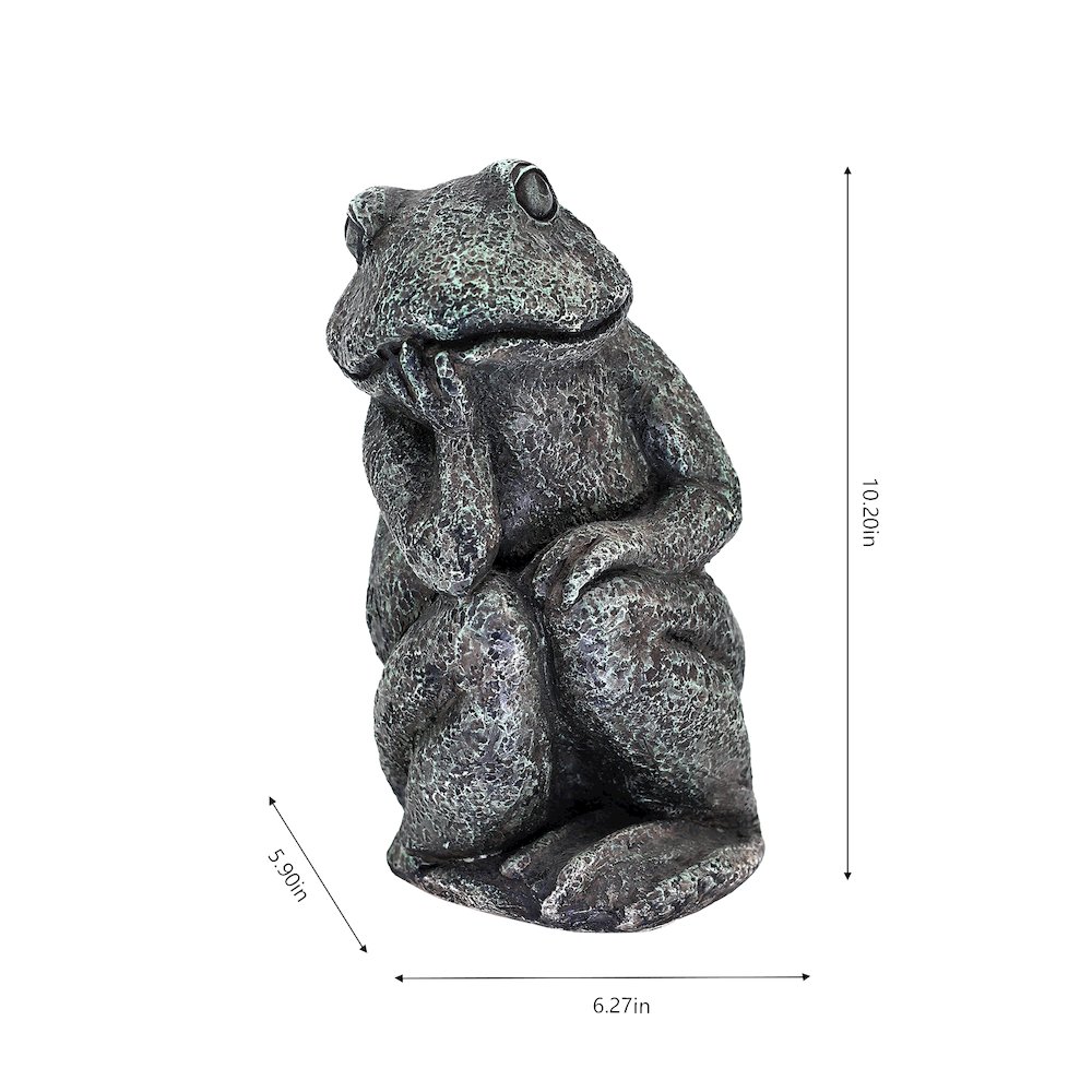 Thinking Frog Garden Statue. Picture 3