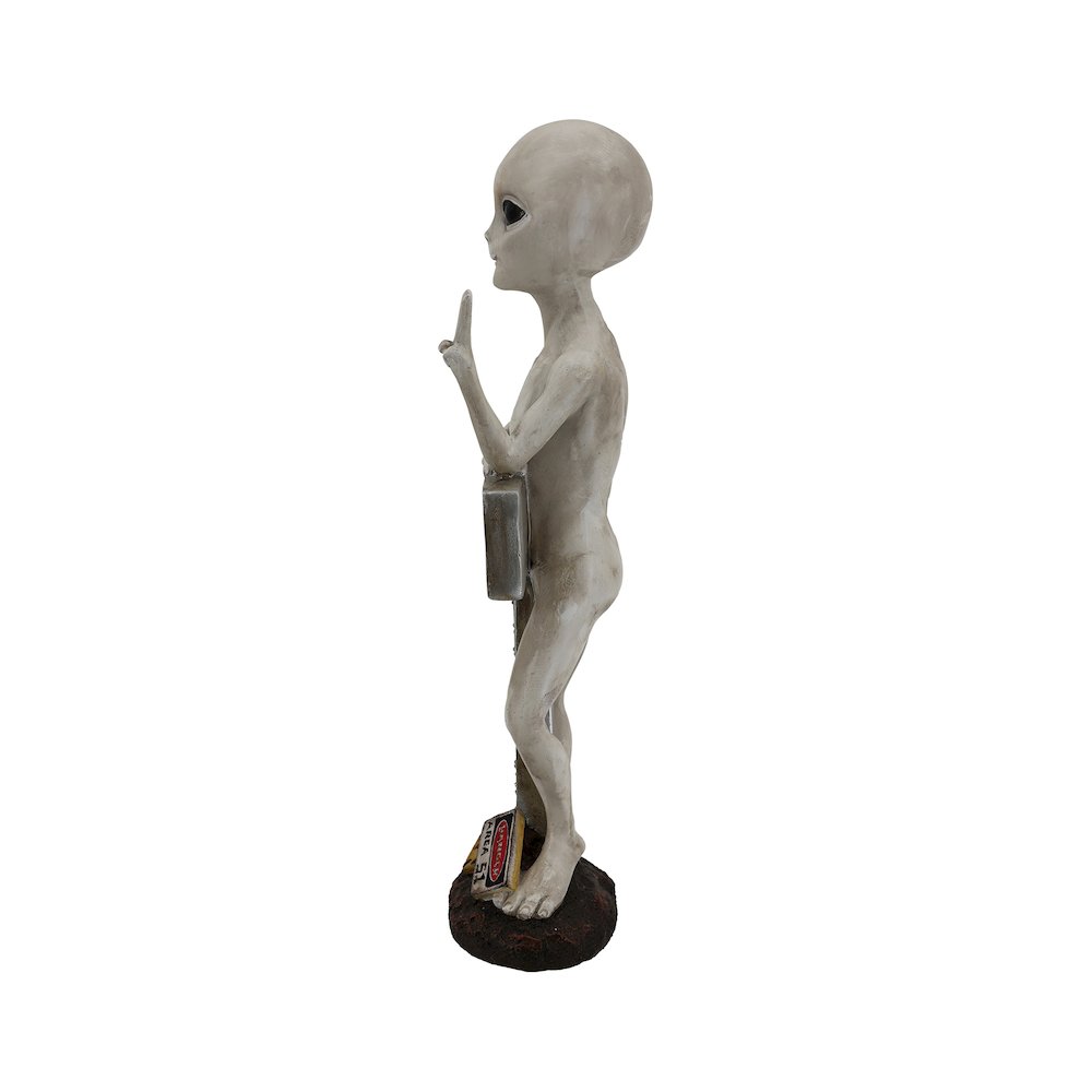 Alien Resin Statue W/Welcome Sign. Picture 5