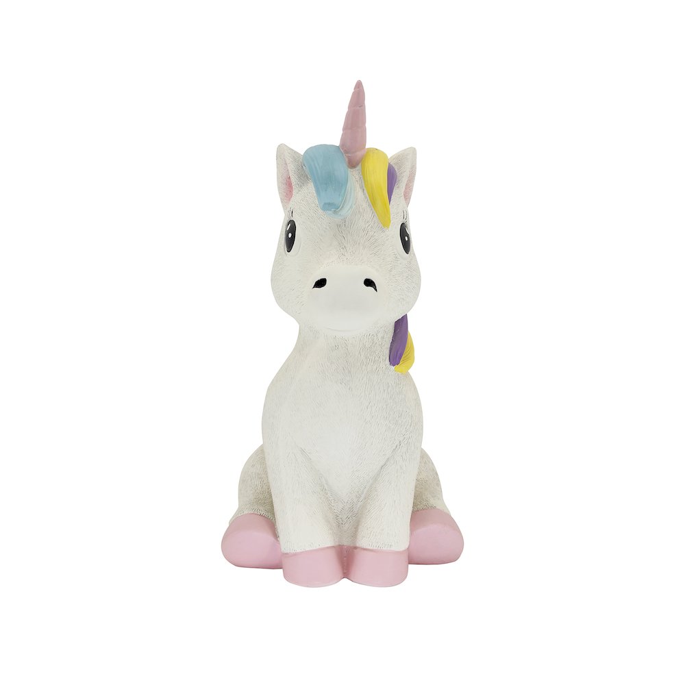 17.8" H Unicorn Polyesin Statue. Picture 1