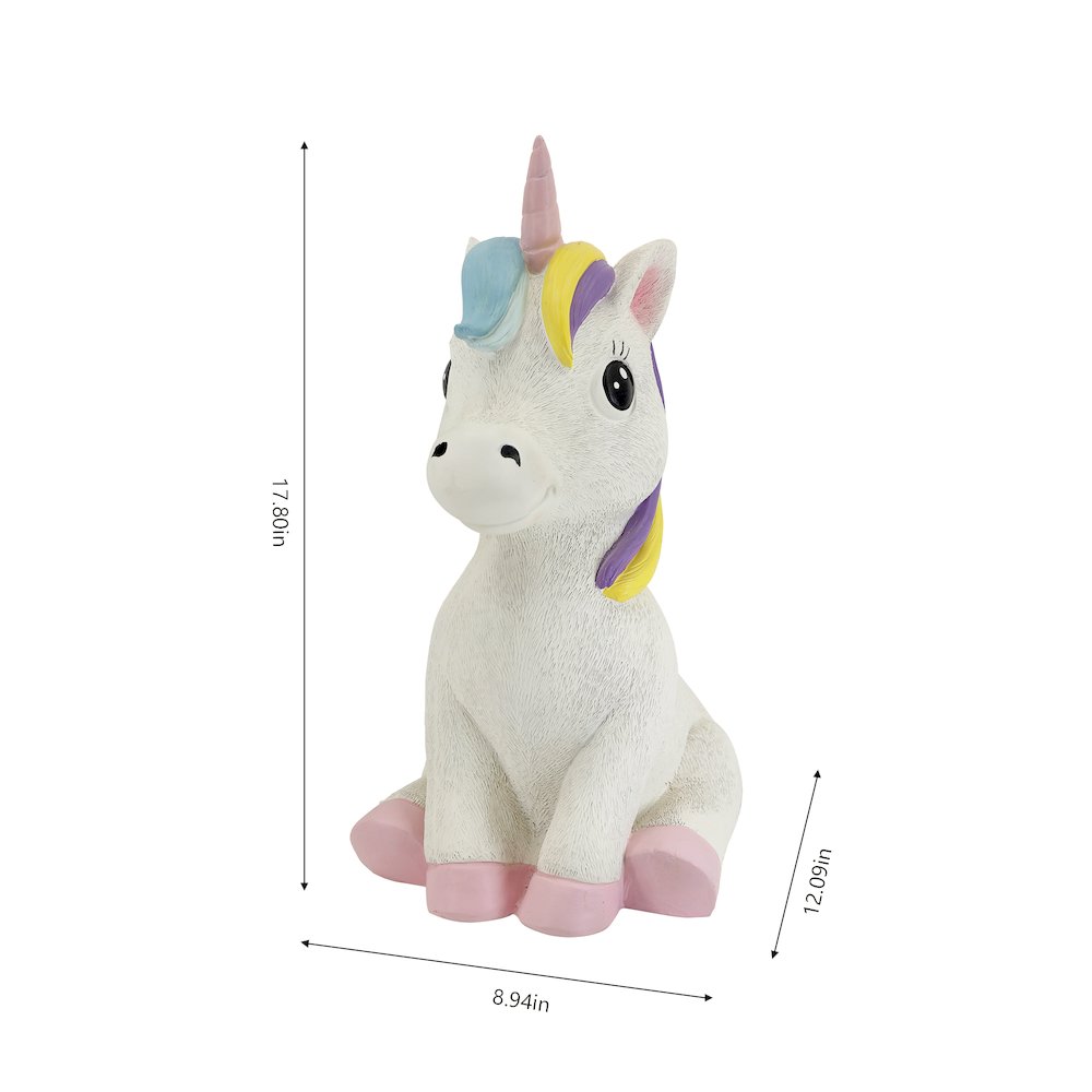 17.8" H Unicorn Polyesin Statue. Picture 3