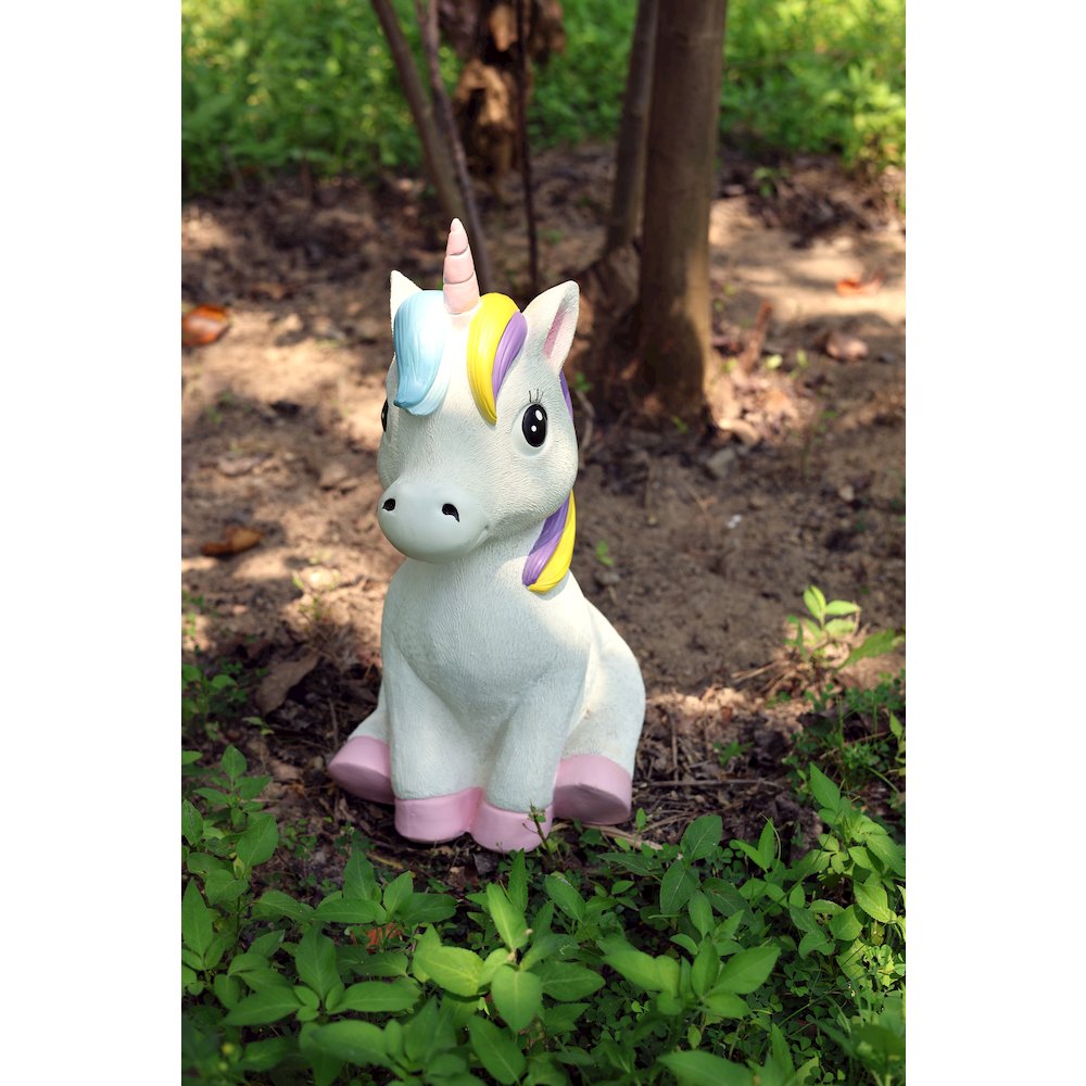17.8" H Unicorn Polyesin Statue. Picture 2