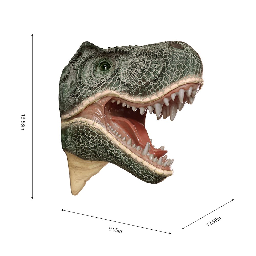 Dinosaur Head Sculpture Wall Mounted Ornament. Picture 3