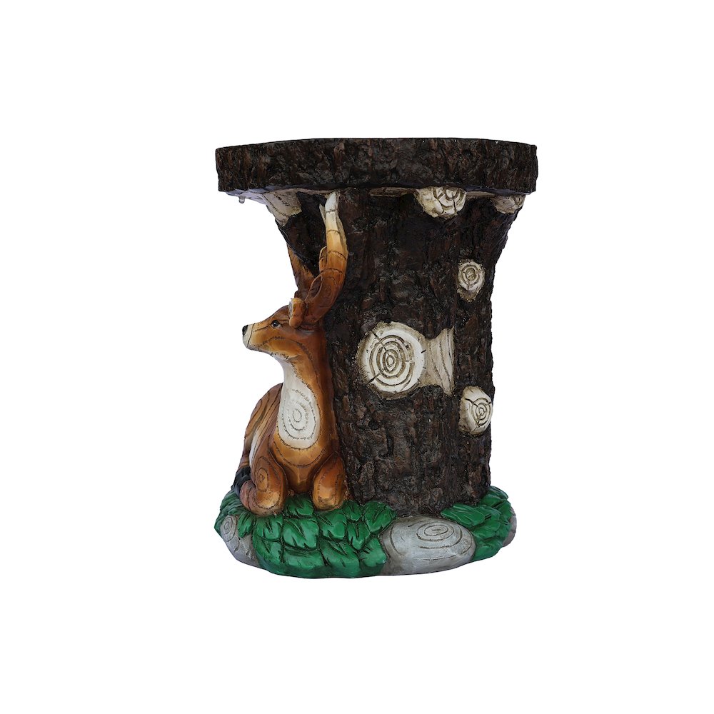Solar Elk Statue Stump Plant Stand. Picture 5