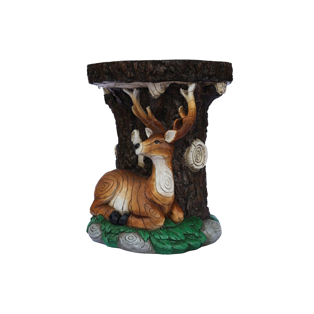 Solar Elk Statue Stump Plant Stand. Picture 4