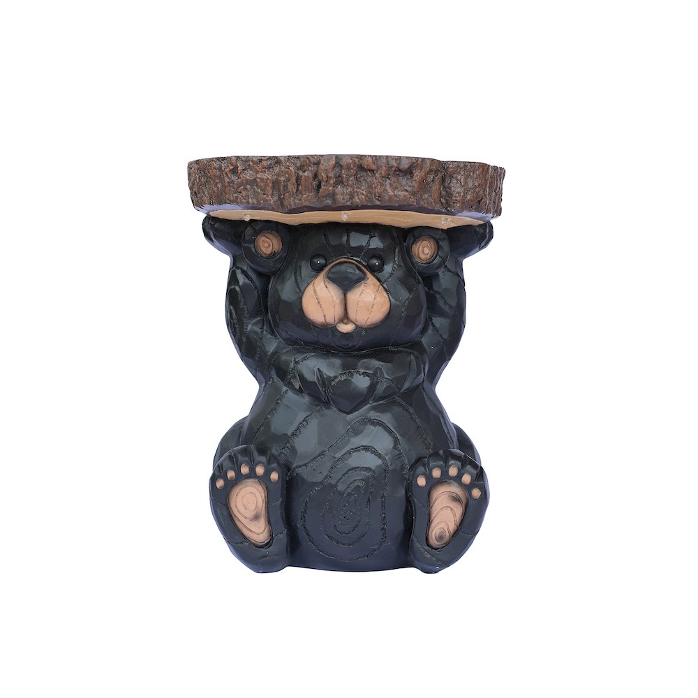 Bear Statue Plant Stand Solar Light. Picture 1