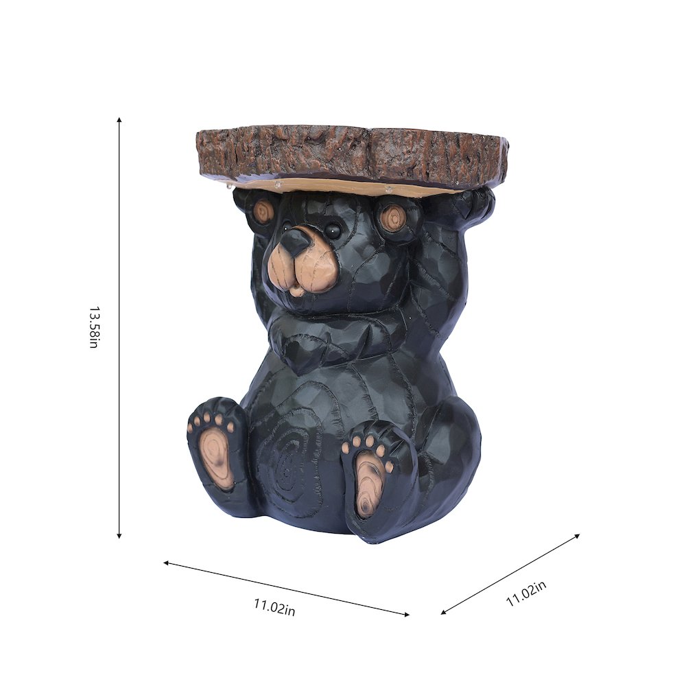 Bear Statue Plant Stand Solar Light. Picture 3