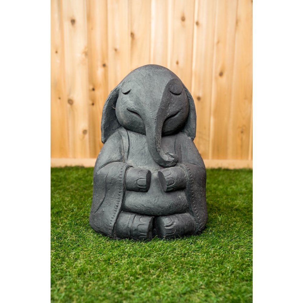 Black Zen Elephant Buddha. Picture 1