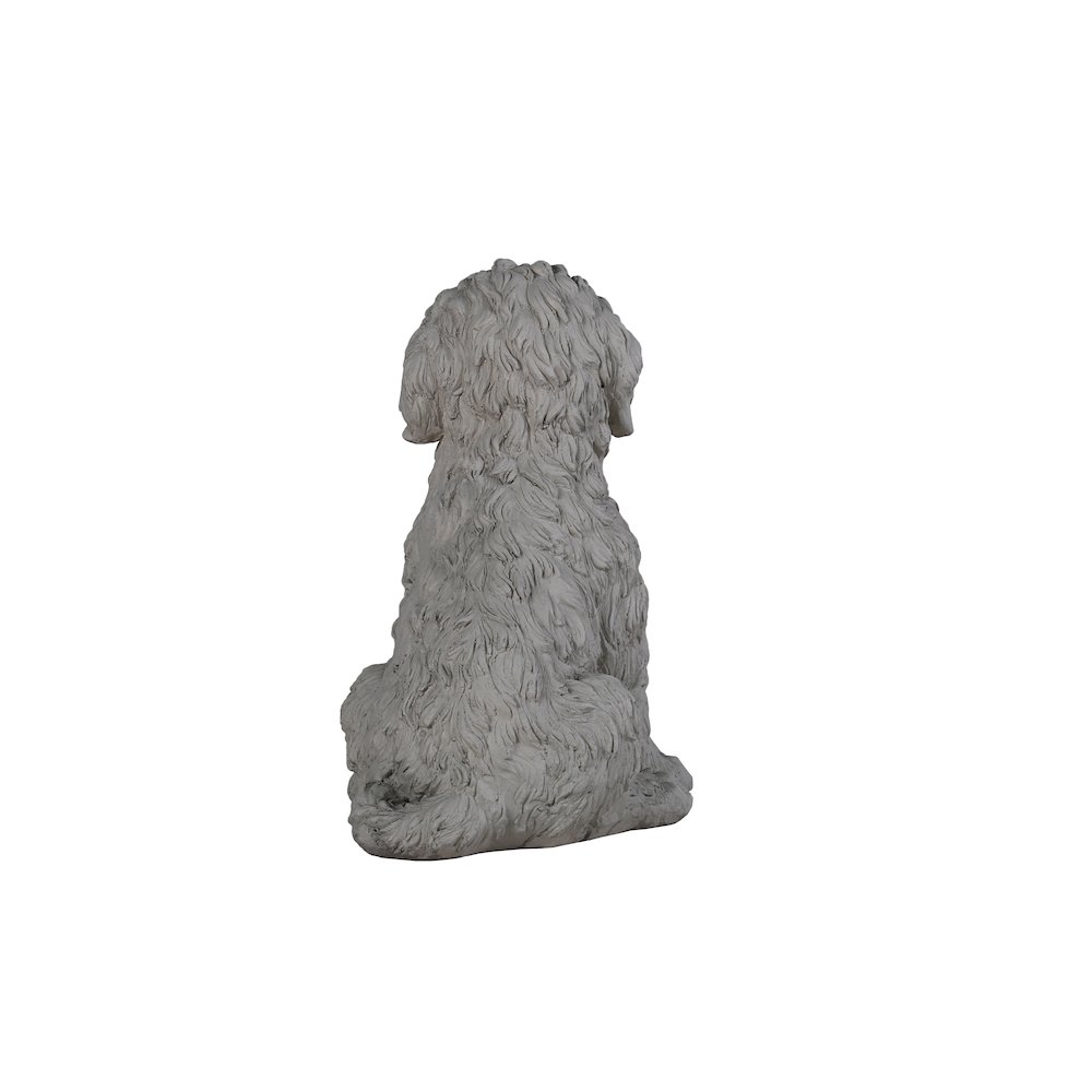 Tranquil Guardian Curled Sitting Dog Memorial Statue. Picture 3