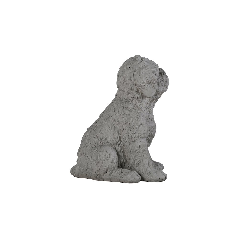 Tranquil Guardian Curled Sitting Dog Memorial Statue. Picture 2