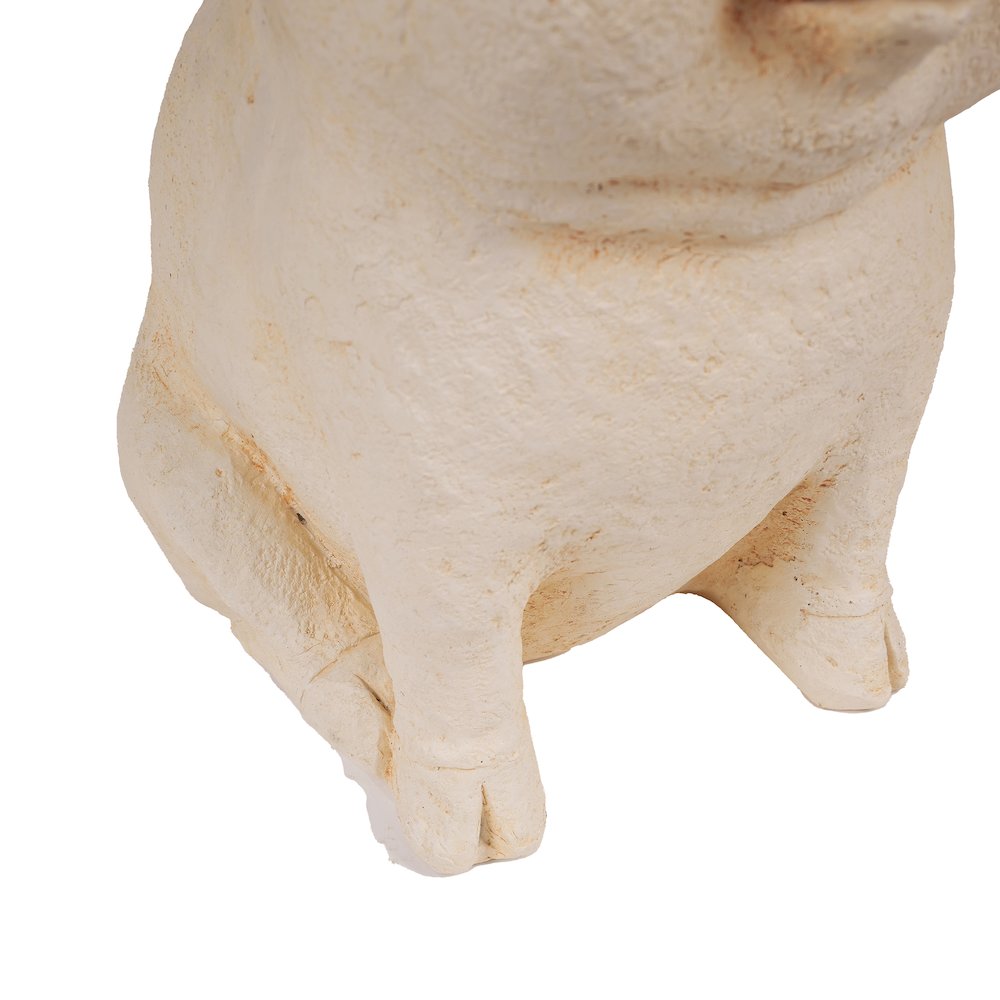 Serene Oinker Classic Curled Sitting Pig Statue. Picture 6