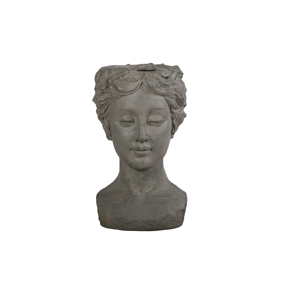 Elegante Petite Woman Head Plant Stand Statue. Picture 1