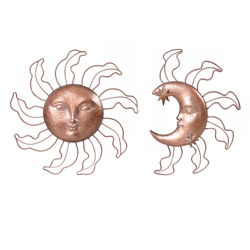 Sun & Moon Wall Art 2 Pcs Set Resin Wall Hanging Decor. Picture 1