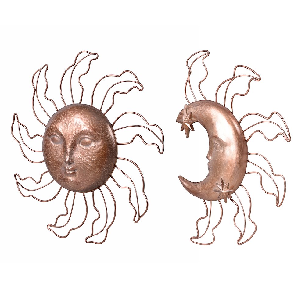 Sun & Moon Wall Art 2 Pcs Set Resin Wall Hanging Decor. Picture 4