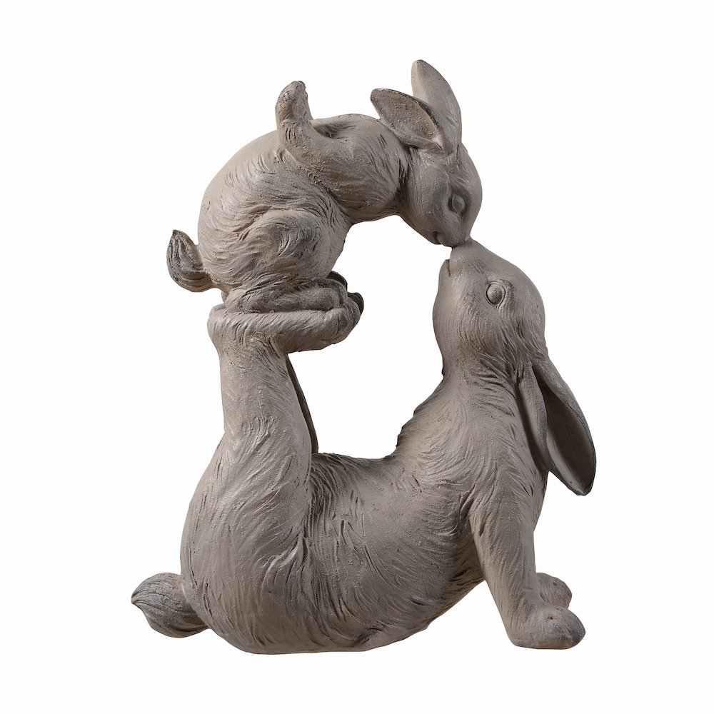 Mom & Baby Rabbits Garden Statue Bunny Yard Decor. Picture 1
