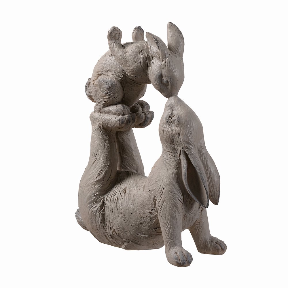 Mom & Baby Rabbits Garden Statue Bunny Yard Decor. Picture 4
