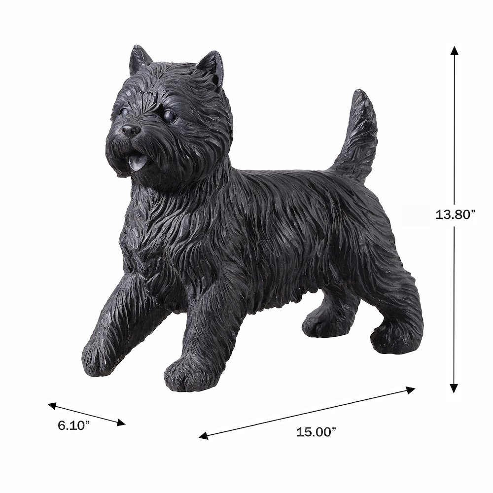 Cairn Terrier Statue Black Life Size Home Decor Garden Yard Statue. Picture 3