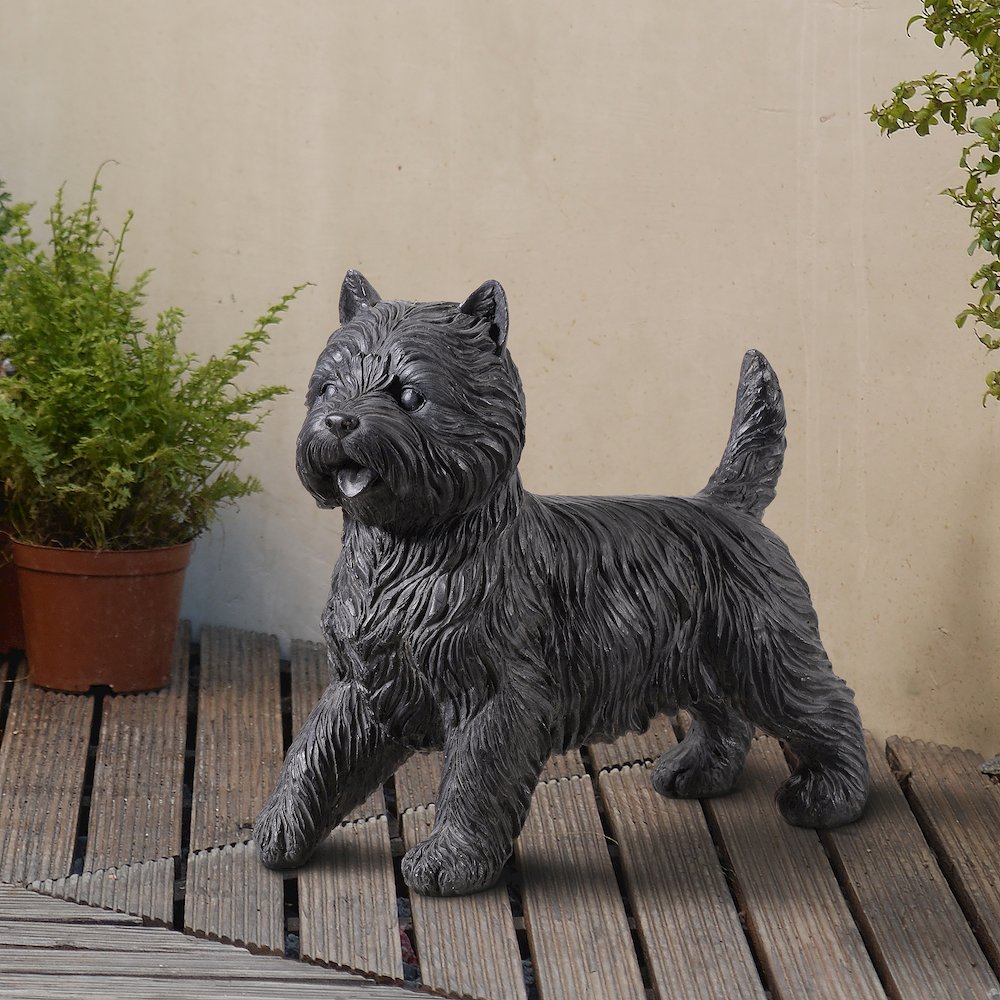 Cairn Terrier Statue Black Life Size Home Decor Garden Yard Statue. Picture 2