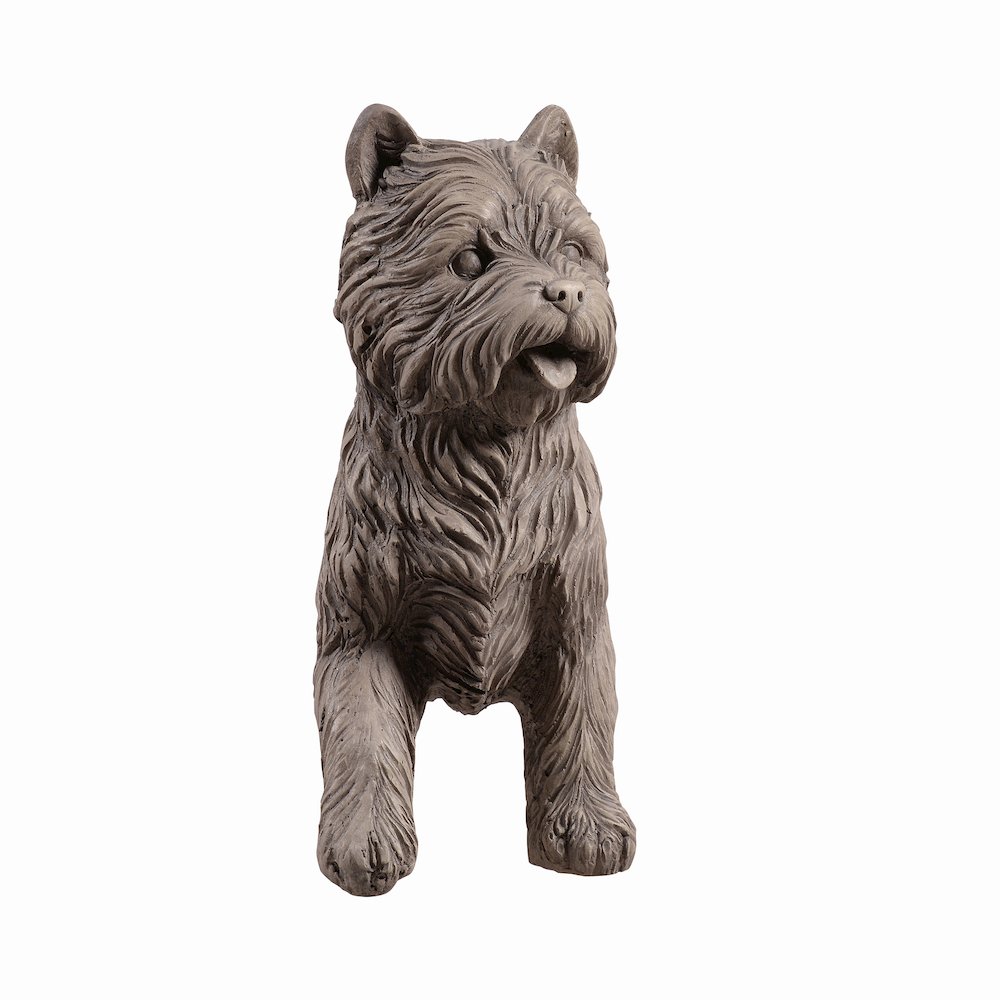 Cairn Terrier Garden Statue Gray Life Size Home Yard Decor. Picture 1