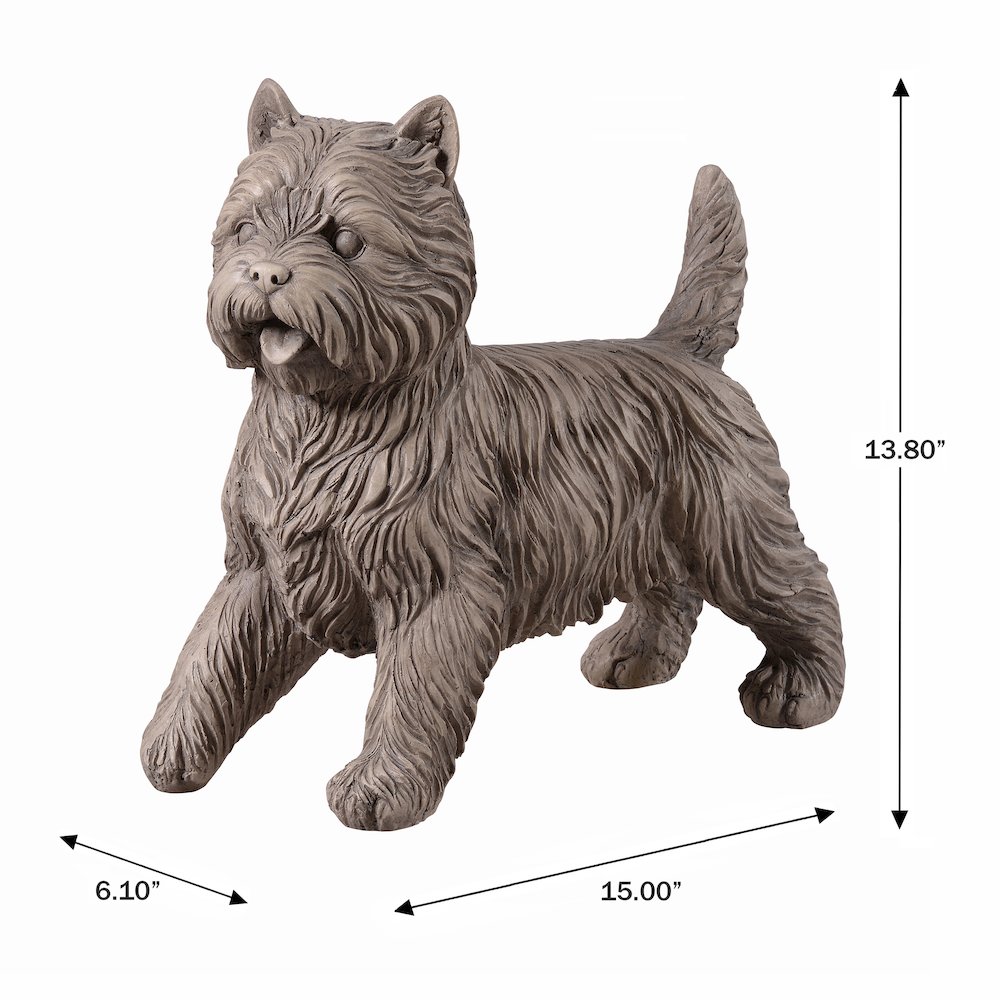 Cairn Terrier Garden Statue Gray Life Size Home Yard Decor. Picture 3