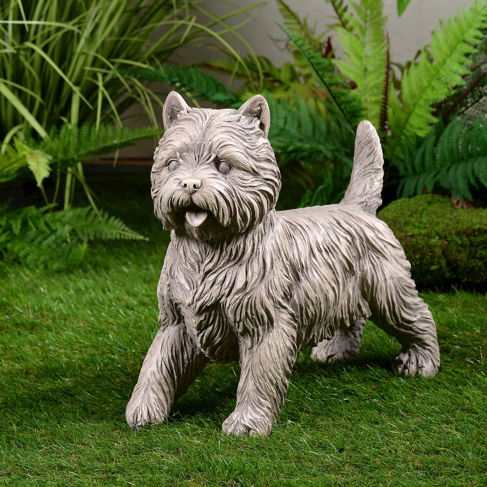 Cairn Terrier Garden Statue Gray Life Size Home Yard Decor. Picture 2