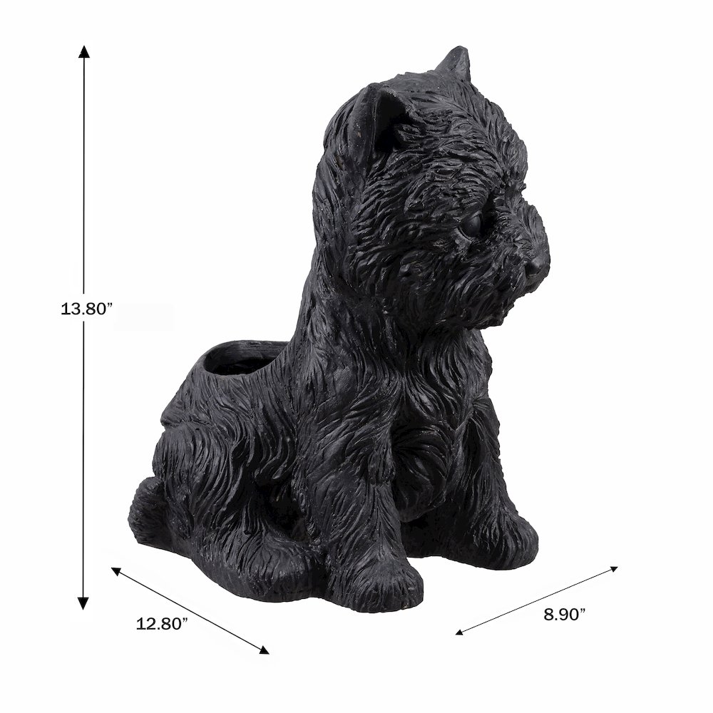 Terrier Flower Planter Black Plant Pot. Picture 3
