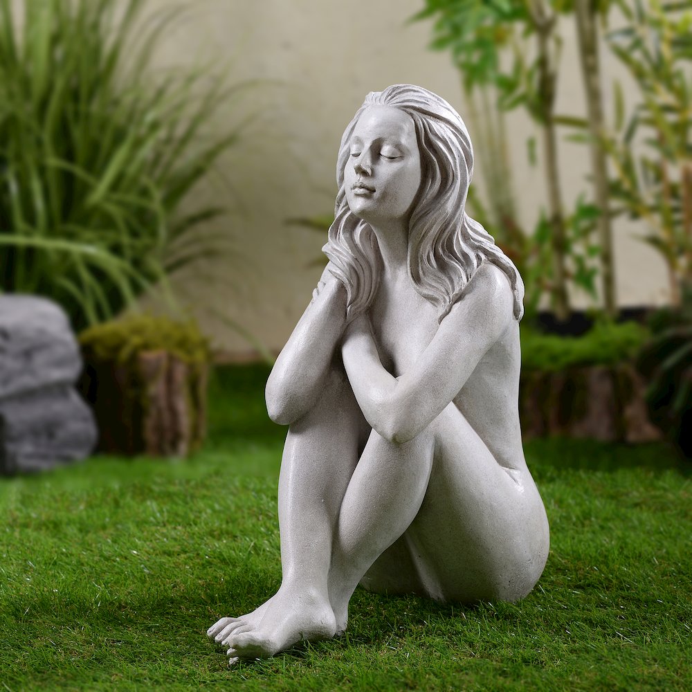 Thinking Lady Sculpture Resin Garden Statue. Picture 2