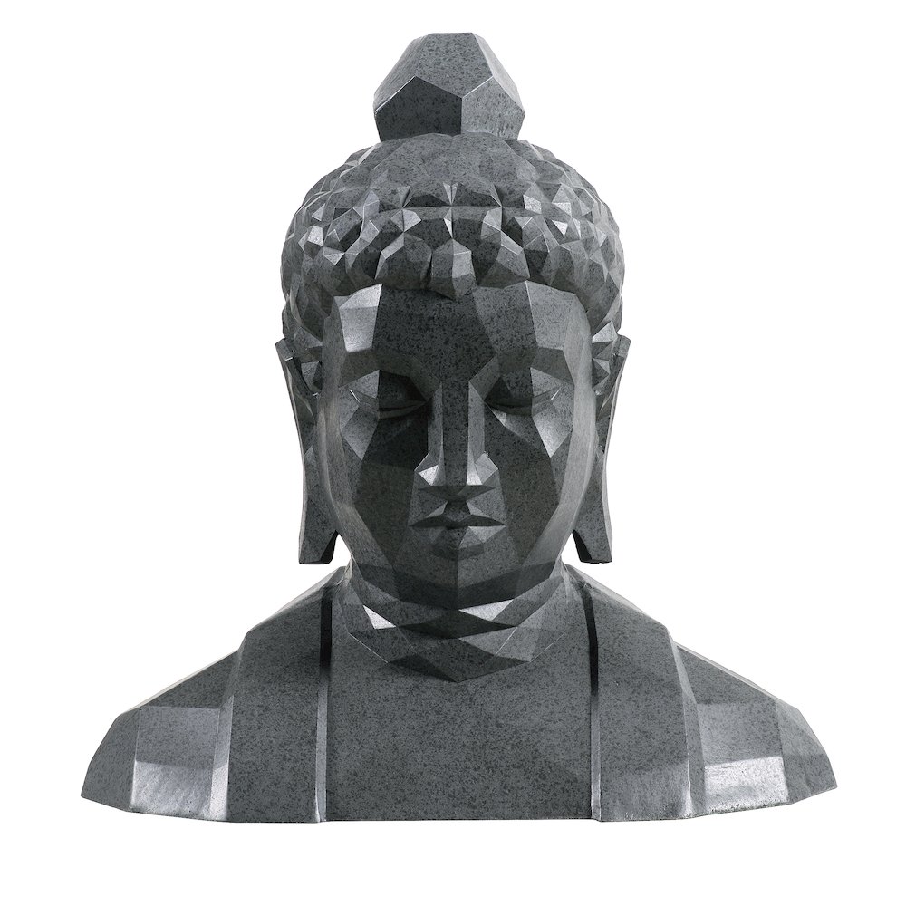 Geometric Buddha Head Garden Statue Modern Style Home Decor. Picture 1