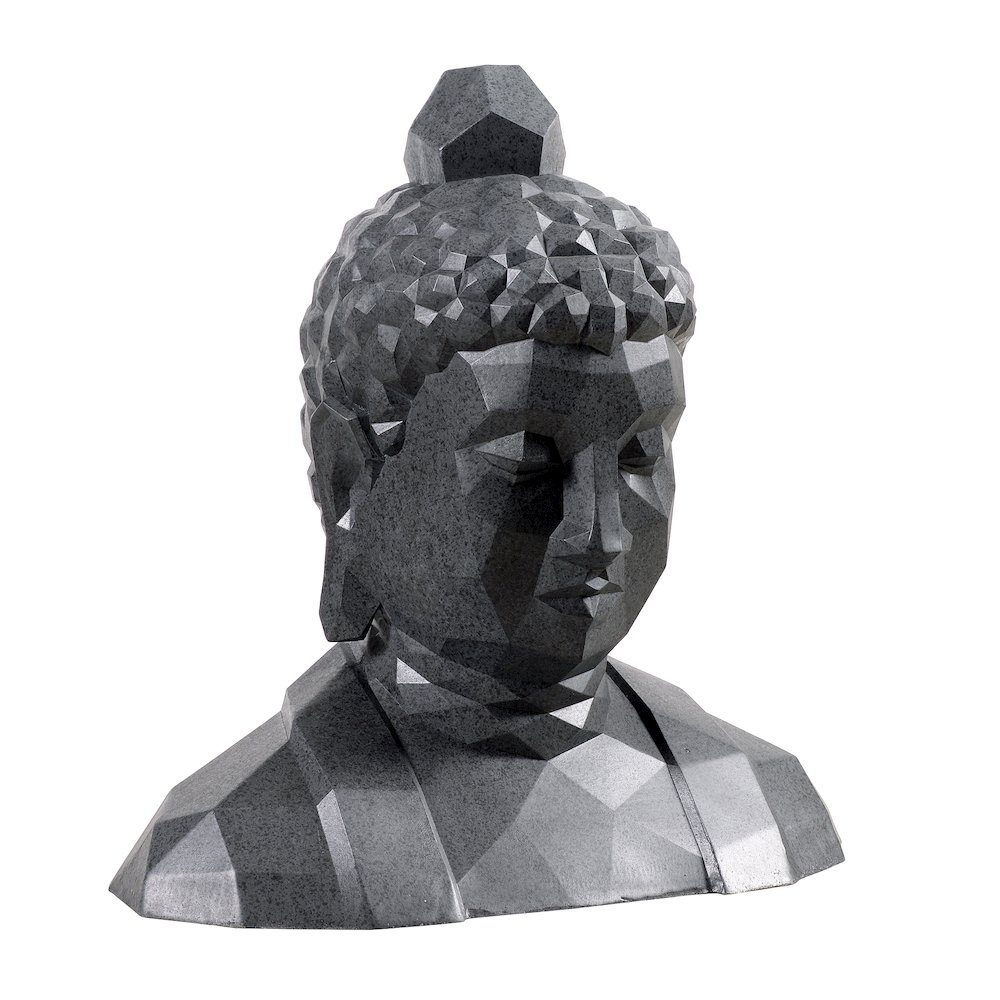 Geometric Buddha Head Garden Statue Modern Style Home Decor. Picture 4