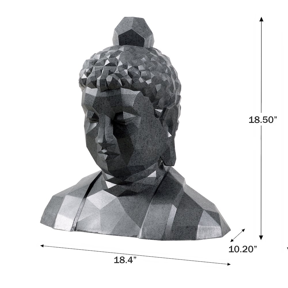 Geometric Buddha Head Garden Statue Modern Style Home Decor. Picture 3
