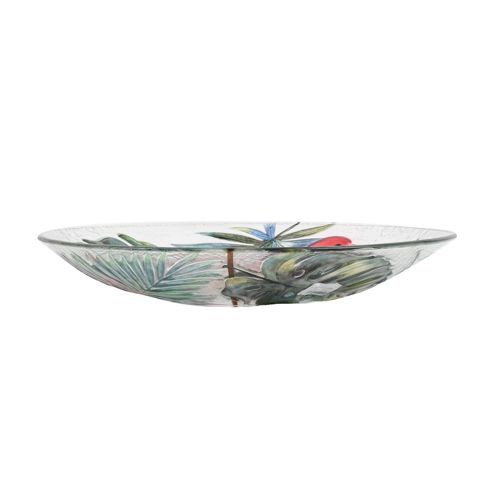 Solar LED Verdant Glass Bird Bath with Stand - Flamingo. Picture 3