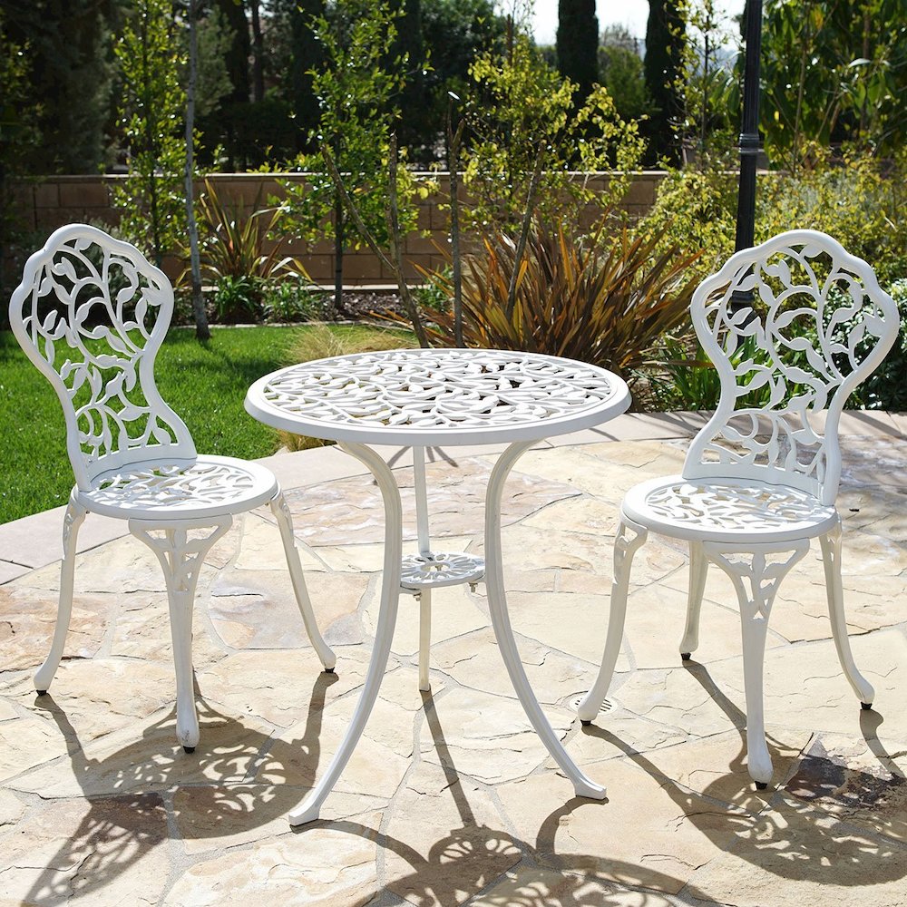 Garden Table & Chairs - White. Picture 1
