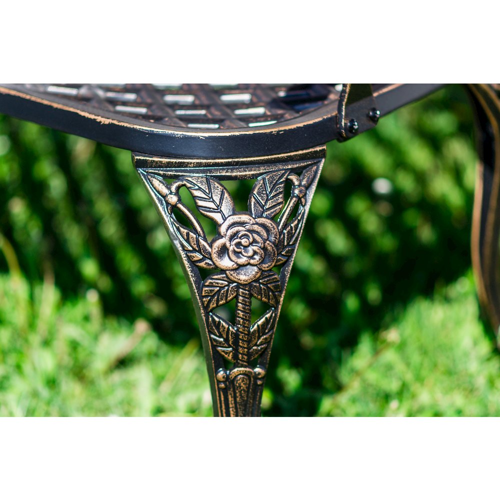 Garden Bench Bronze Colour - Lattice Design 42.5 Inch Long. Picture 5