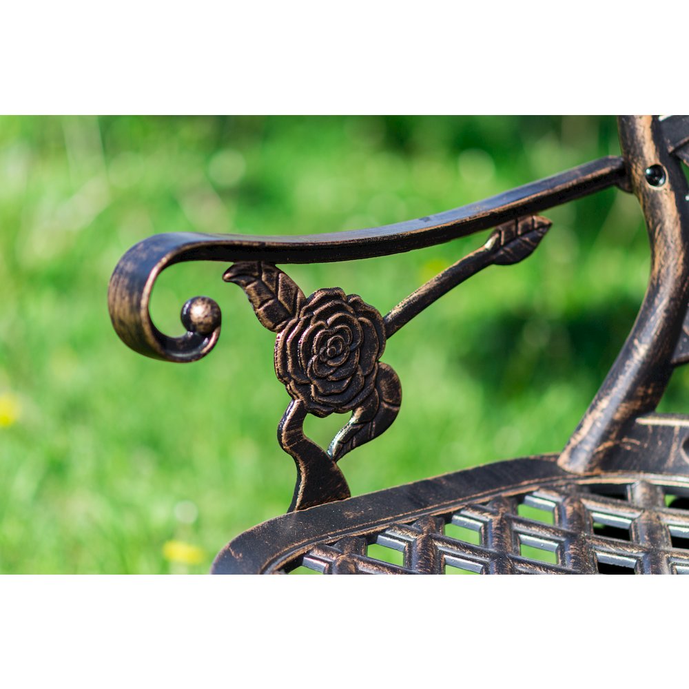 Garden Bench Bronze Colour - Lattice Design 42.5 Inch Long. Picture 6