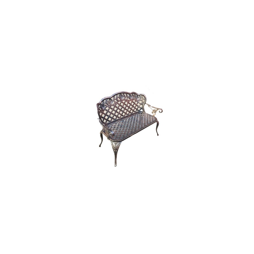 Garden Bench Bronze Colour - Lattice Design 42.5 Inch Long. Picture 1