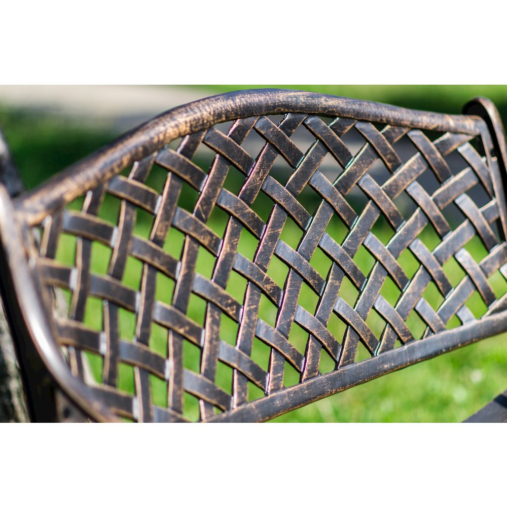 Garden Bench Bronze Colour - Lattice Design 40 Inch Long. Picture 4