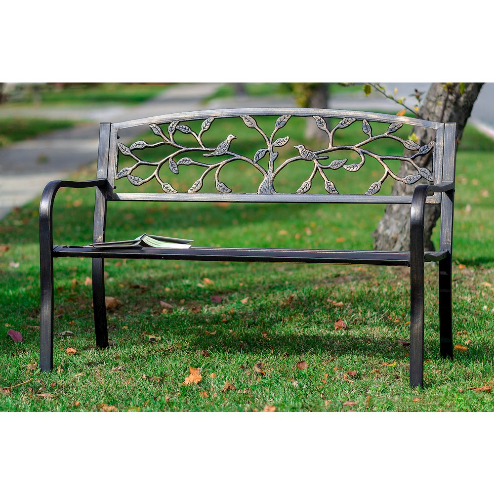 Bronze Tree Garden Bench 50 Inch Long. Picture 4