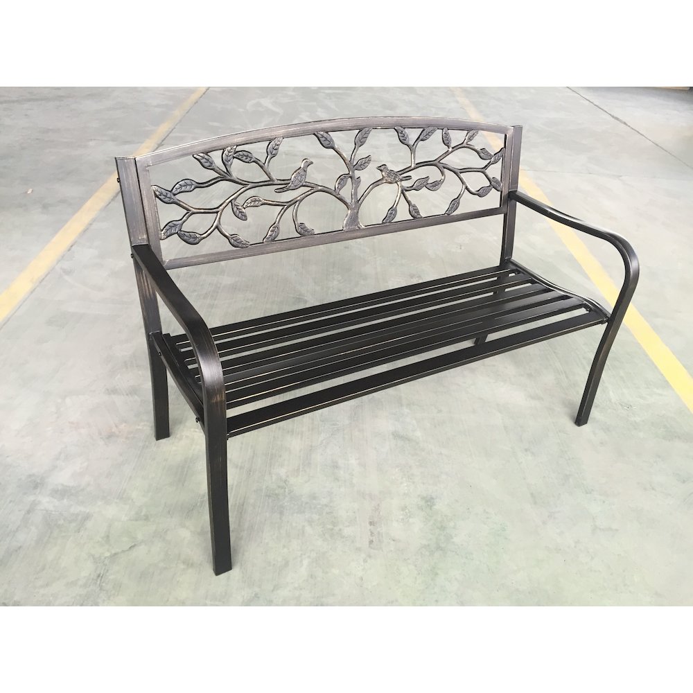 Bronze Tree Garden Bench 50 Inch Long. Picture 2