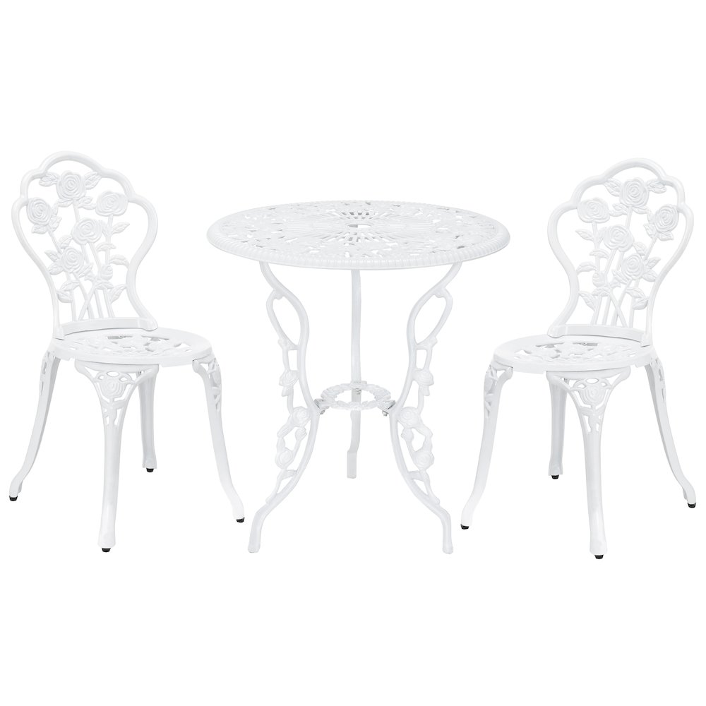 White Rose Bistro 3 Pc Set. Picture 1