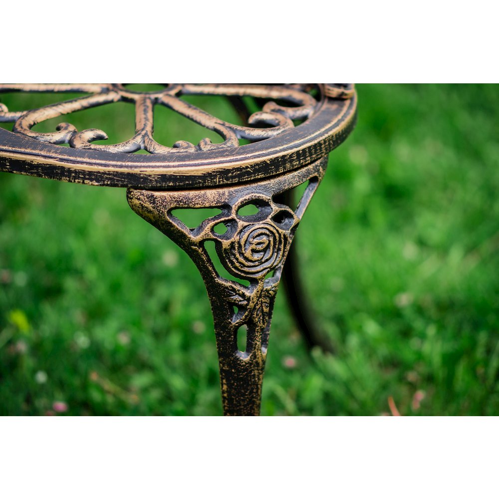 Bronze Metal Rose Garden Bench. Picture 3